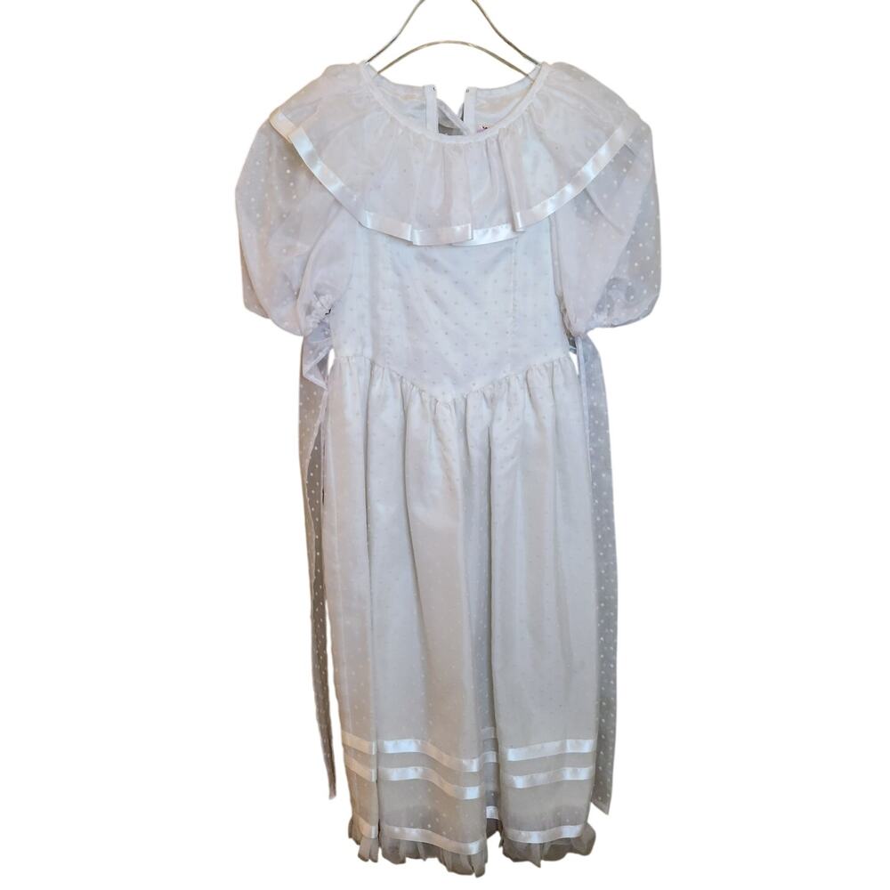 Vtg Storybook Heirlooms Victorian Tulle Girls Party Dress Size 7 Matching Bag